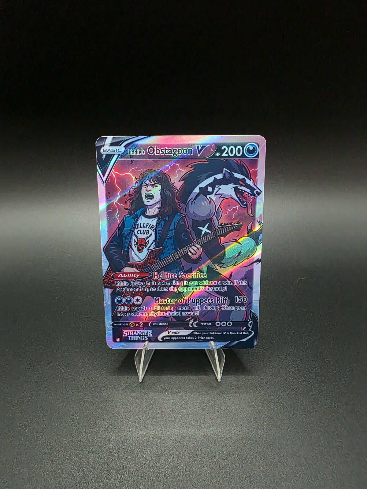 Eddie's Obstagoon V 2026 Pokémon Stranger Things Holo [Custom ACEO Art Card]