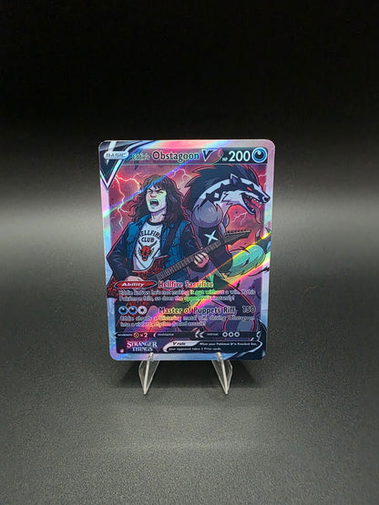 Eddie's Obstagoon V 2026 Pokémon Stranger Things Holo [Custom ACEO Art Card]