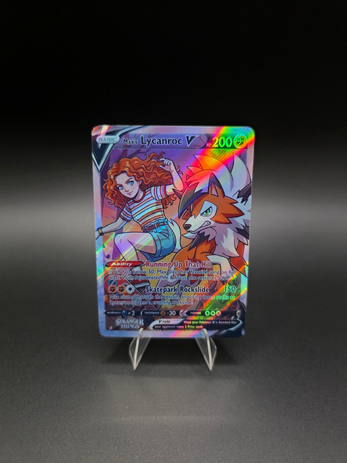 Max's Lycanroc V 2026 Pokémon Stranger Things Holo [Custom ACEO Art Card]
