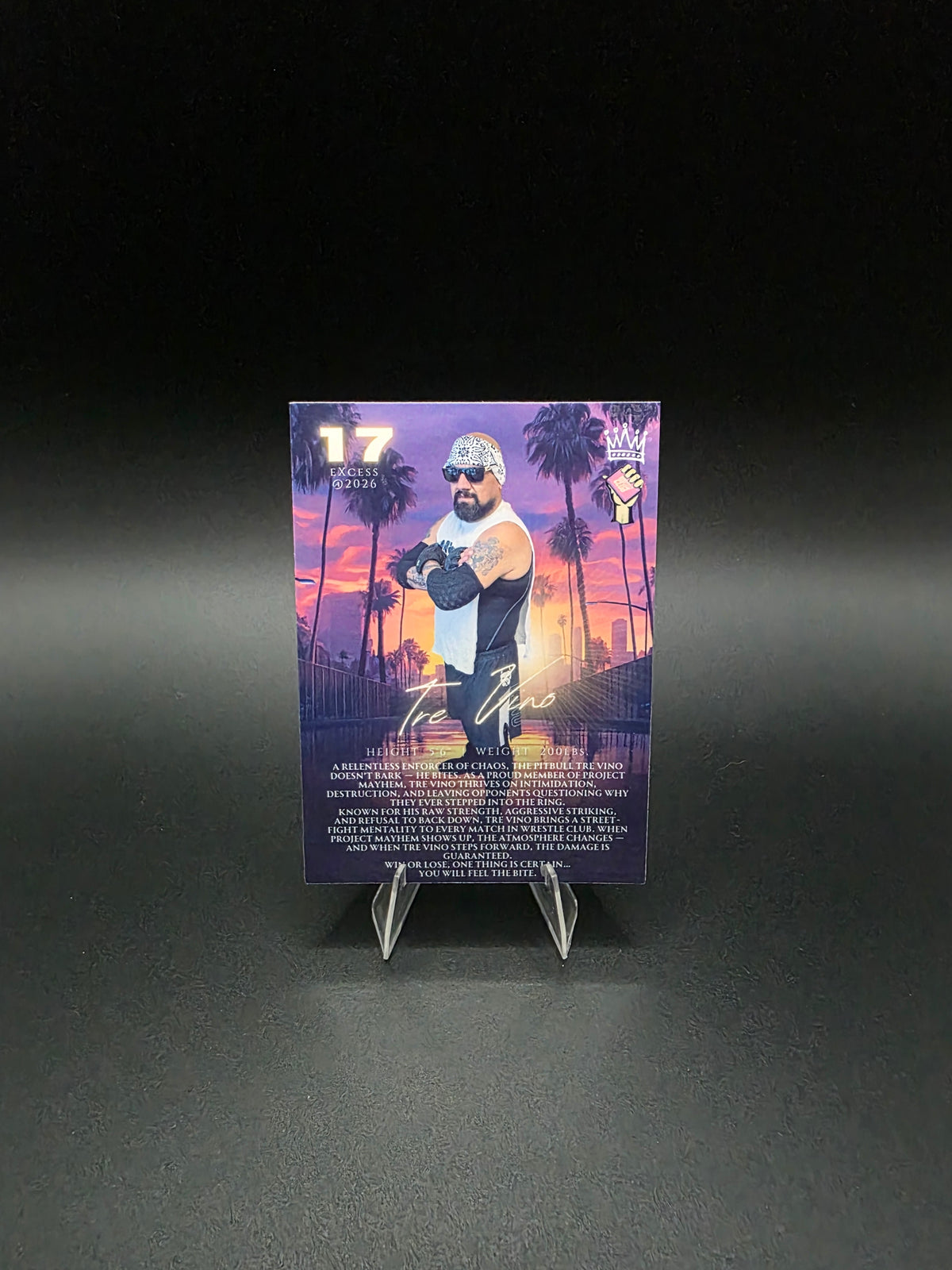 Tre Vino #17 (2026) eXcess Idaho Wrestle Club [Custom ACEO Art Card]