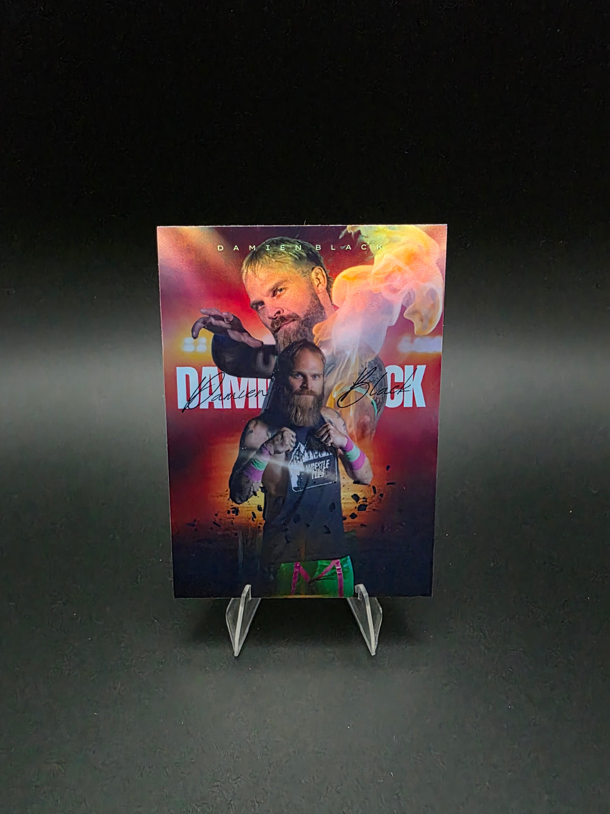 Damien Black #9 (2025) eXcess Idaho Wrestle Club Holo [Custom ACEO Art Card]