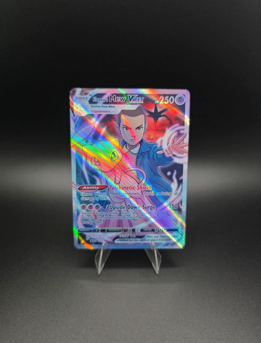 Eleven's Mew Vmax 2025 Pokémon Stranger Things Holo [Custom ACEO Art Card]